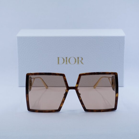 Dior 30MONTAIGNE SU 26L0 Square Sunglasses - Havana/Gold/Violet main image 11